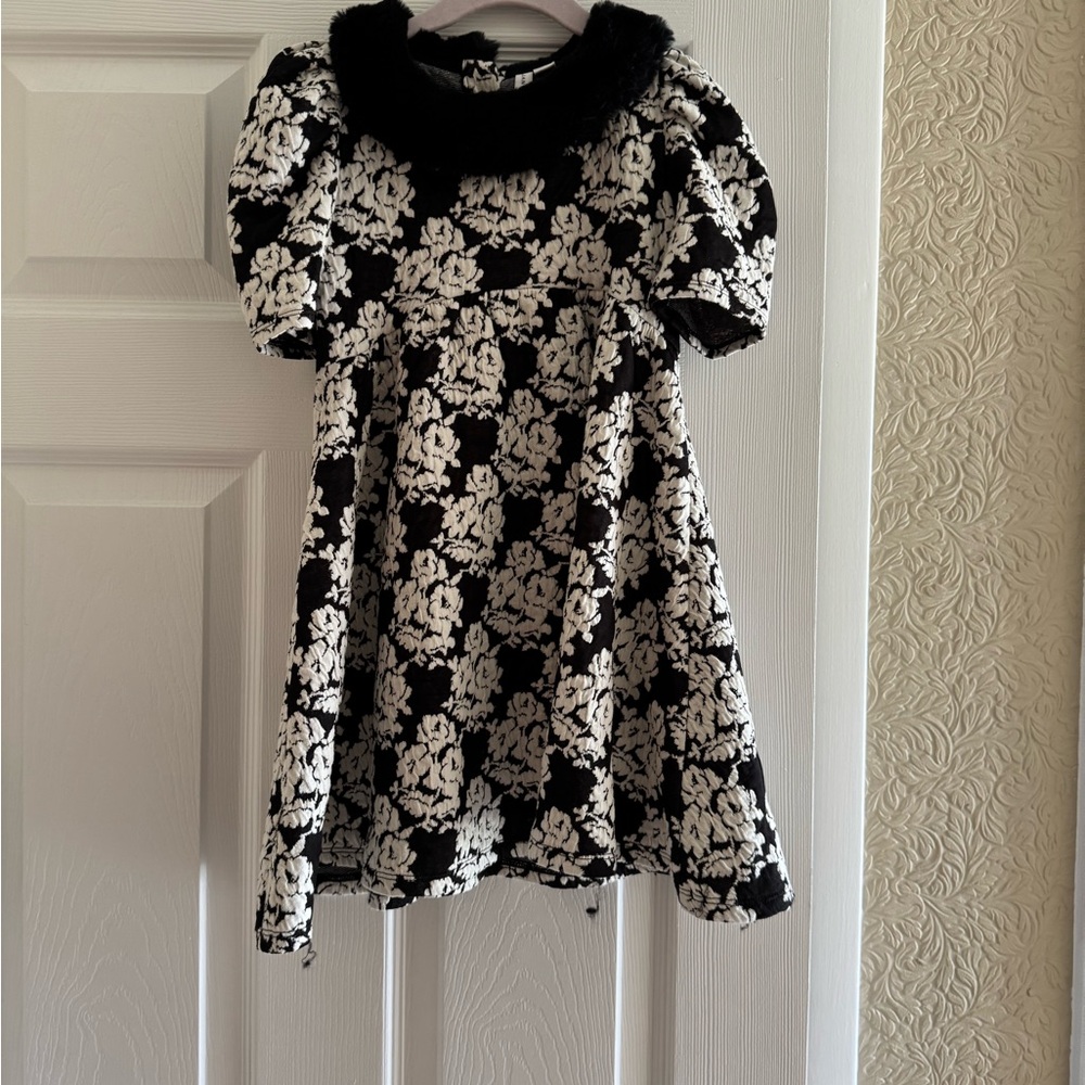 Janie and Jack Black and White Floral Dress